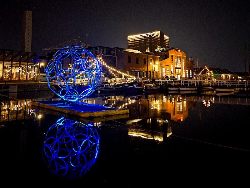 Helder licht festival in de haven van Den Helder