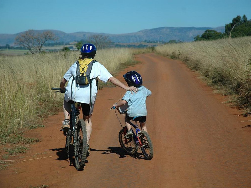 Een stukje fietsen in het Mlilwane Wildlife Sanctuary in Zuid Afrika