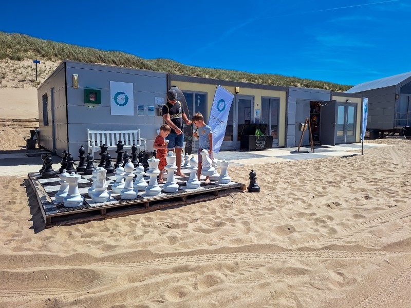 Het service punt op het strand