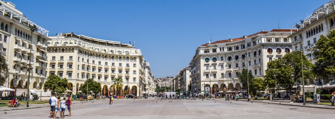 Het Aristotelesplein in de zomer, Thessaloniki