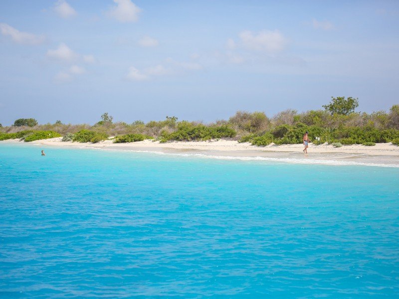 Het hagelwitte strand van het Klein Bonaire