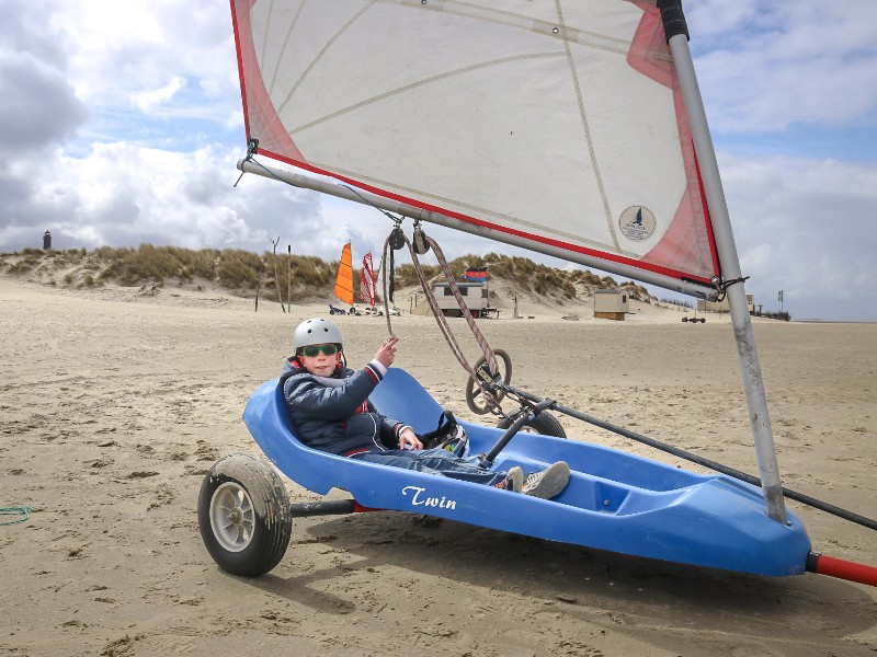 Strandzeilen op het Duitse waddeneiland Borkum aan de Noordzee