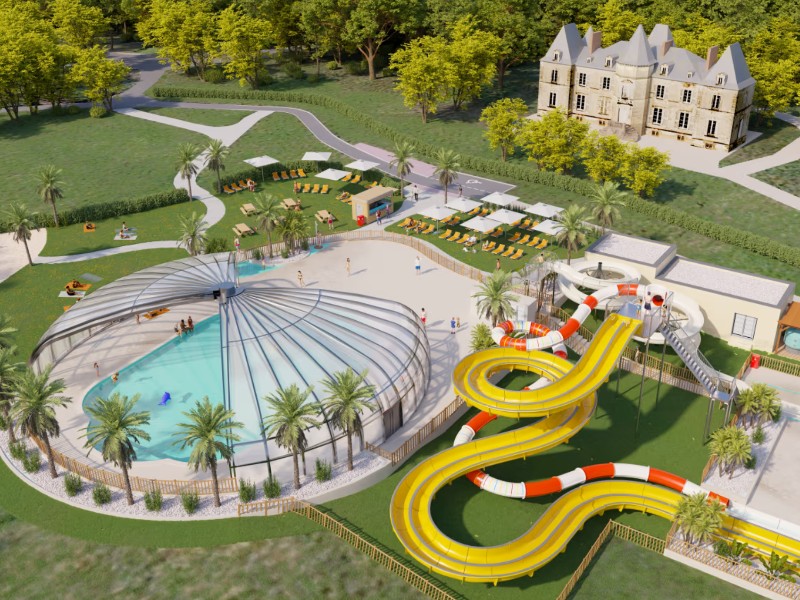 Waterpret op kasteelcamping Chateau la Foret in de Franse Vendée