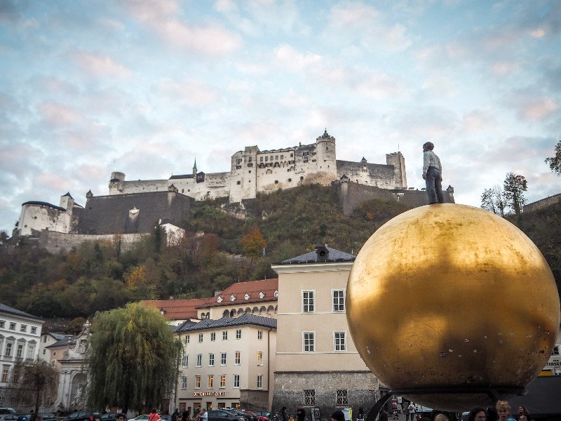 Fort Hohensalzburg vanuit de stad