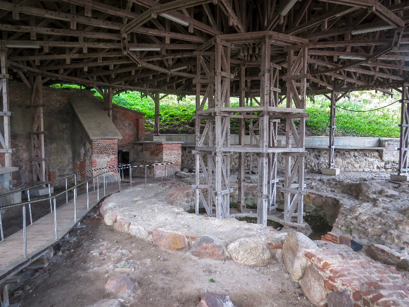 De fundamenten van het kasteel in Klaipėda