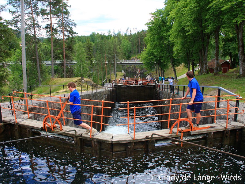 De sluizen van het Telemark-kanaal in Noorwegen