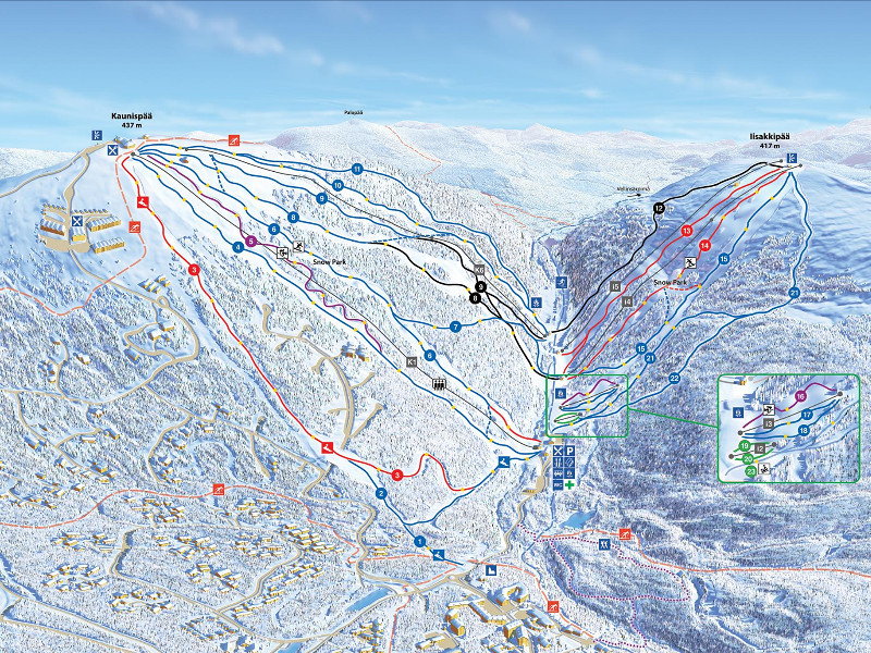 Skigebied Saariselkä