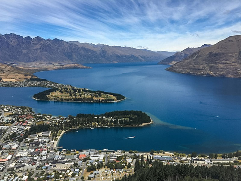 Queenstown uitzicht vanaf Bob's Peak in Nieuw-Zeeland